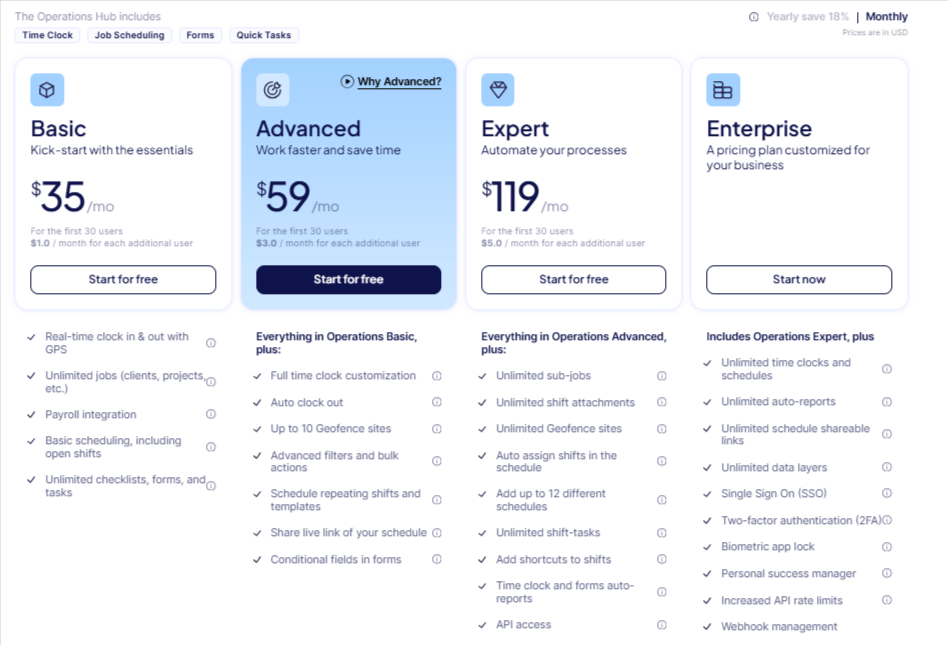 connecteam pricing plan