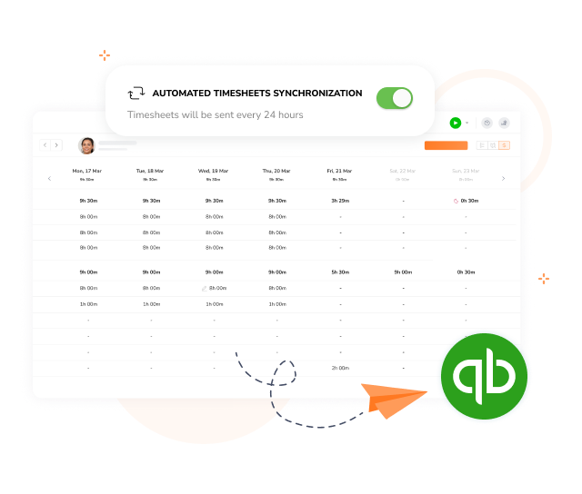 Publicação automática de planilhas de horas no QuickBooks