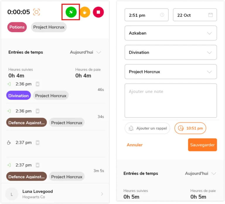 Application de bureau - changer le bouton d'activité et changer la page d'activité