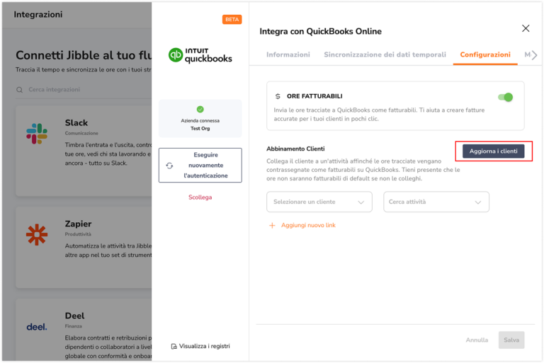 Quickbooks configuration