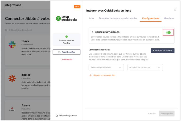 Quickbooks configuration