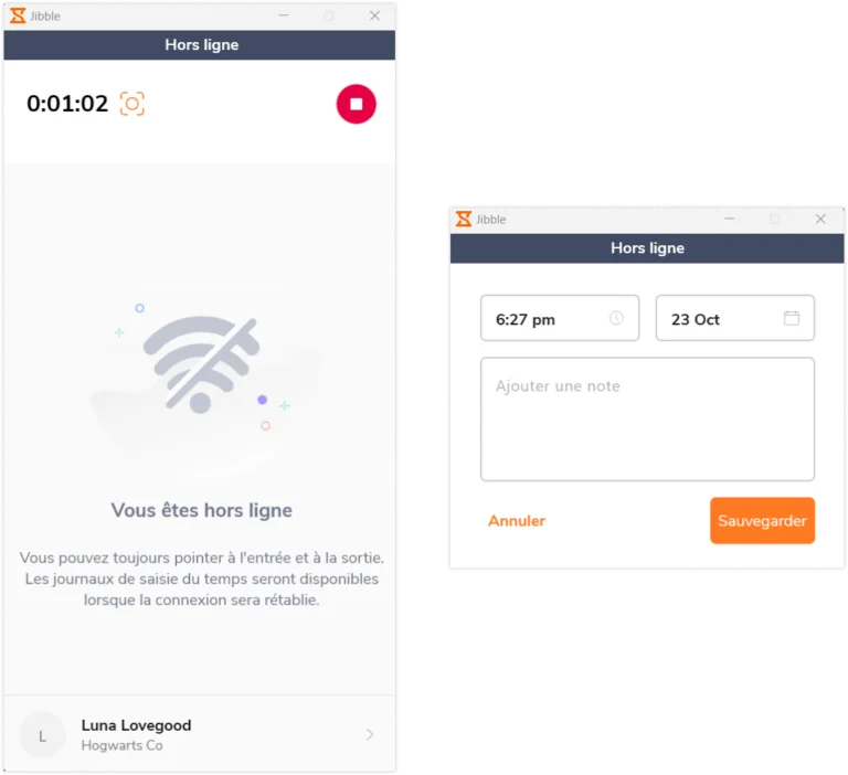 Clocking out via desktop app on offline mode