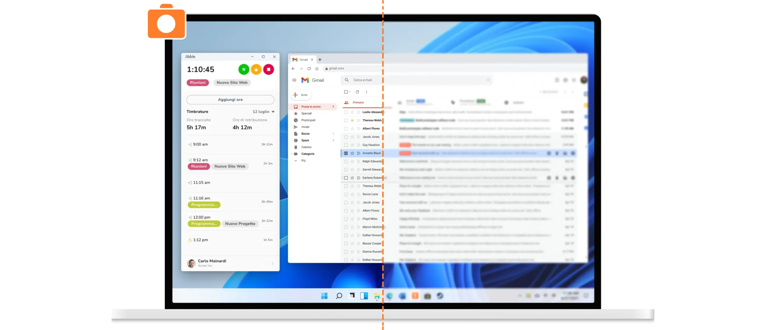 Jibble, software di monitoraggio dei dipendenti con screenshot sfocati