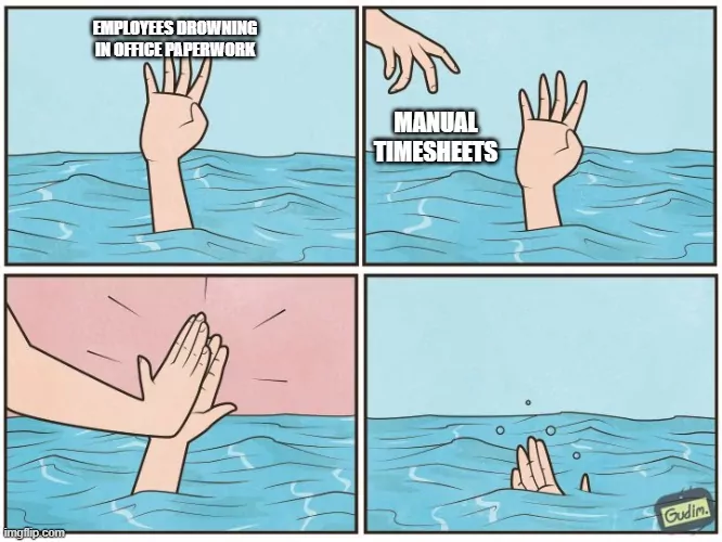 Drowning hand meme