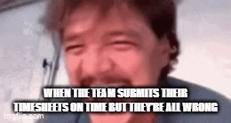Laughing GIF timesheet meme