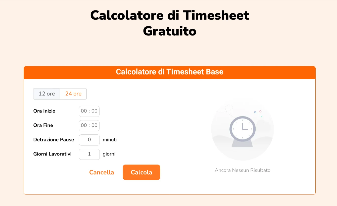Calcolatore di Timesheet Online di Jibble.
