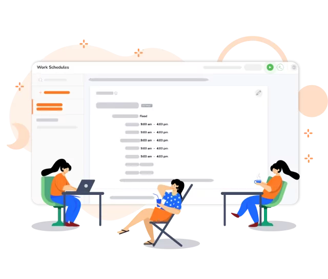 Horários de trabalho personalizáveis do Jibble para gerenciamento de horas e de presença para construção.