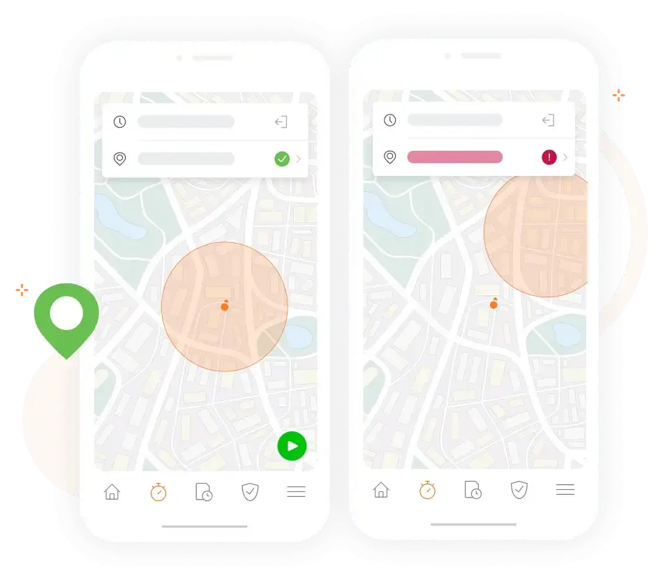 La geovalla se comprueba cuando el miembro ficha la entrada