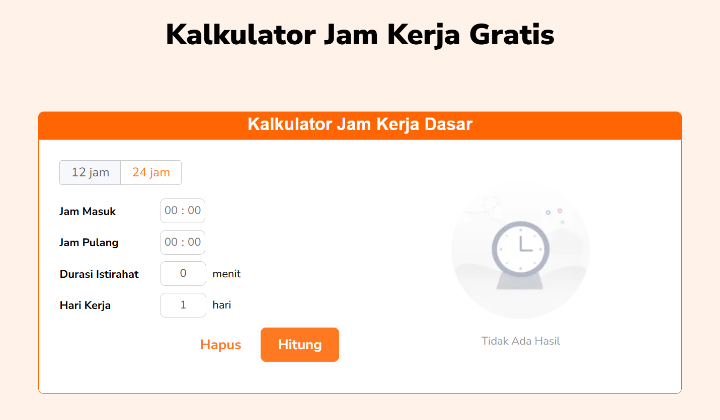 Kalkulator jam kerja Jibble
