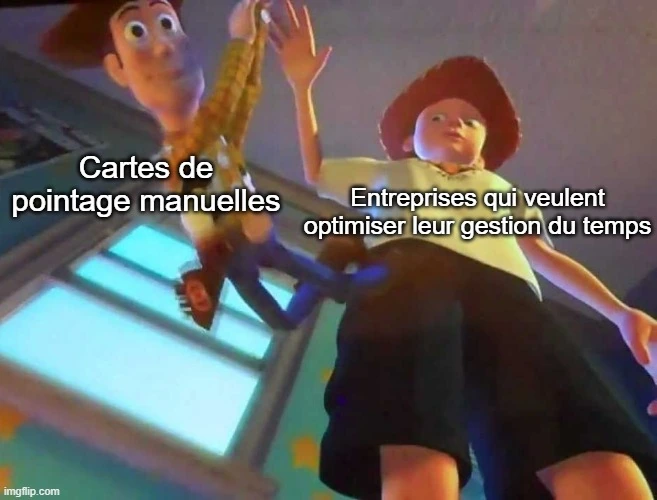 Mème de Woody de Toy Story.