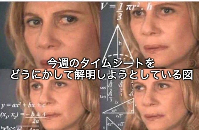 今週のタイムシートを解明しようとして困惑する女性