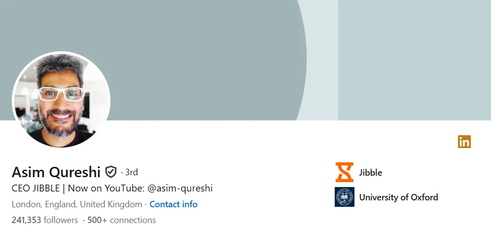 Asim Qureshi, CEO of Jibble, on LinkedIn.