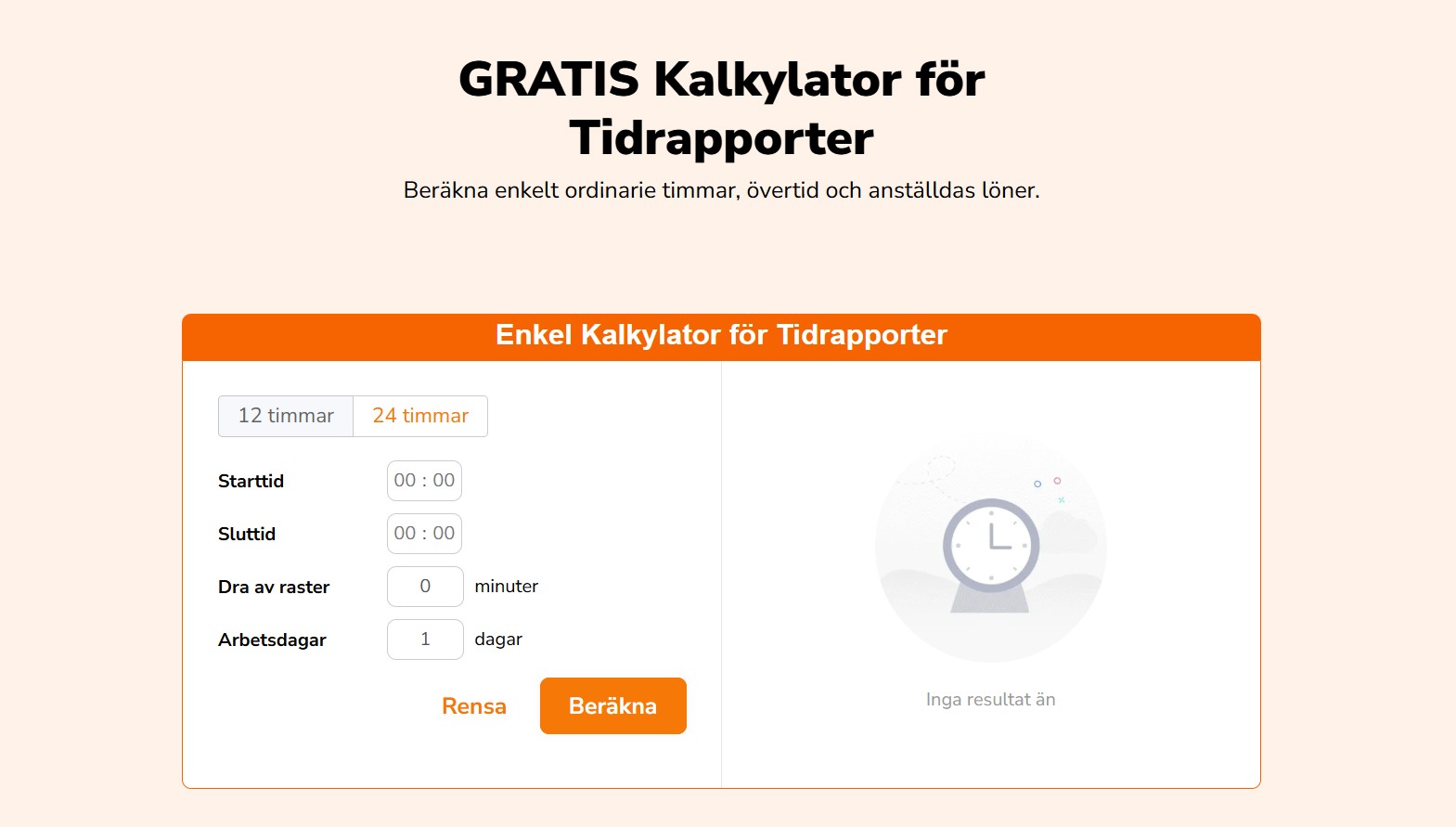 Enkel och smidig kalkylator för tidrapporter från Jibble.