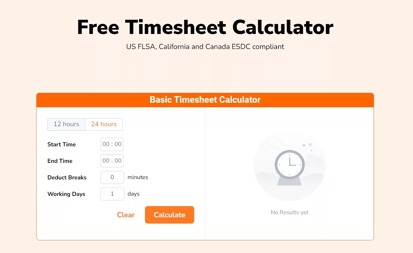 The Jibble timesheet calculator on the web. 