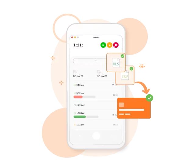 Exporting timesheets and time data from mobile.