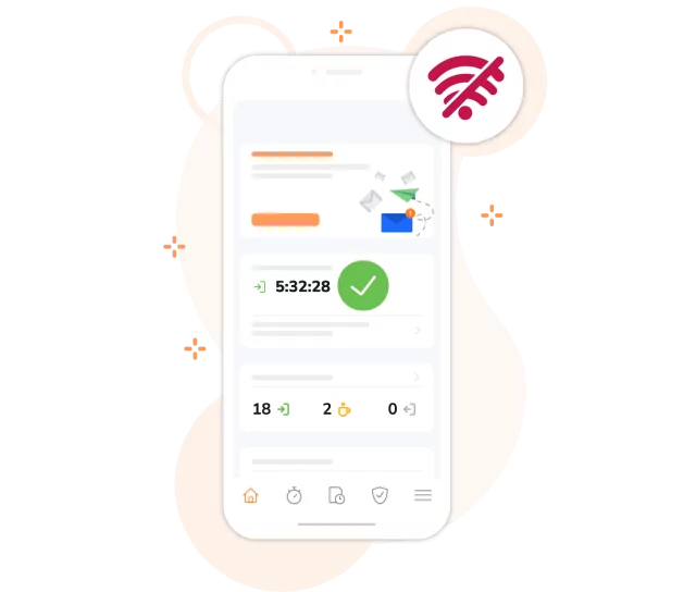 Continuous mobile time tracking even when offline.