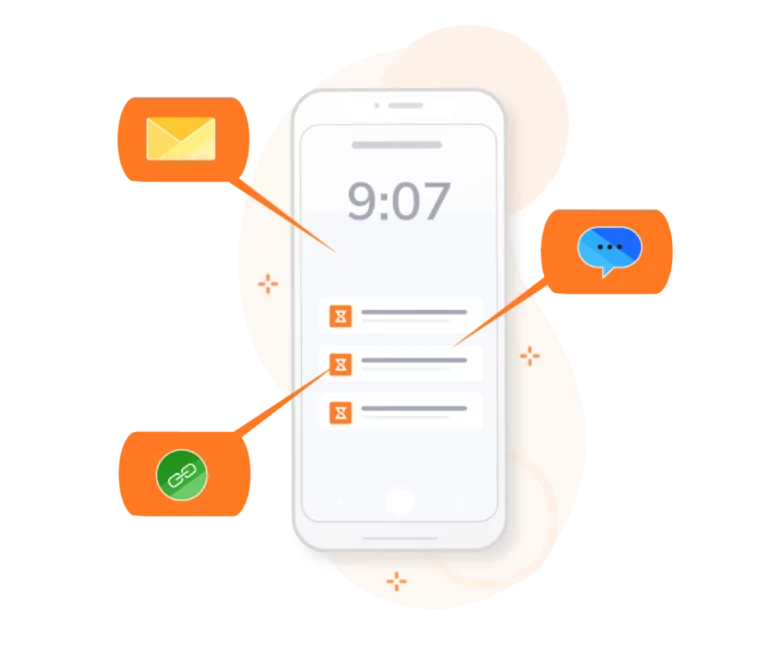 Onboard with Jibble via SMS, email, or link.