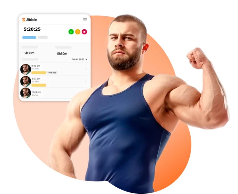 A wrestler flexing his muscles.