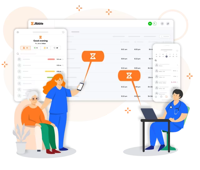 Home care time tracking on any device.