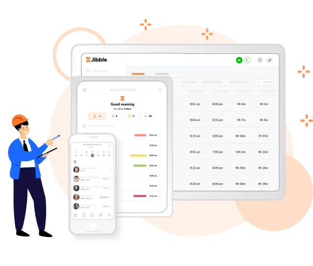 Contractor time tracking on any device