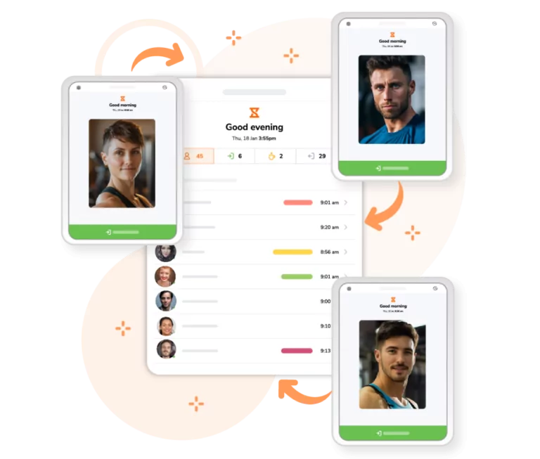 Centralized gym attendance from a shared attendance kiosk.
