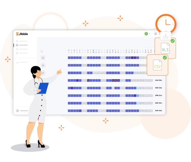 Automated timesheets shown on the Jibble home care time tracker.