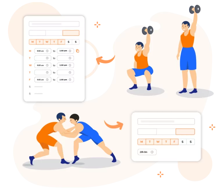 Setting schedules for training on the Jibble app.