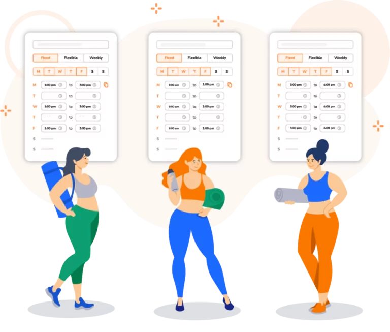 Setting custom schedules for each gym member and trainer.
