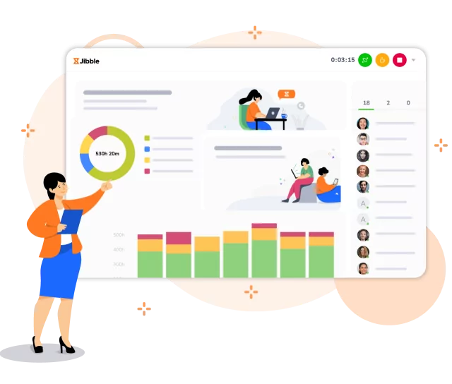 An overview of attendance and time data via the dashboard.