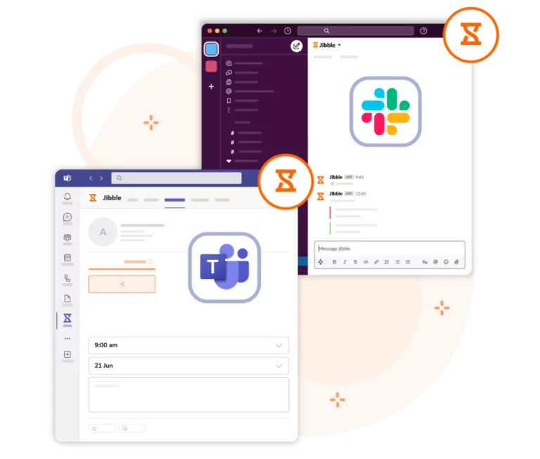 Time tracking from MS Teams and Slack.