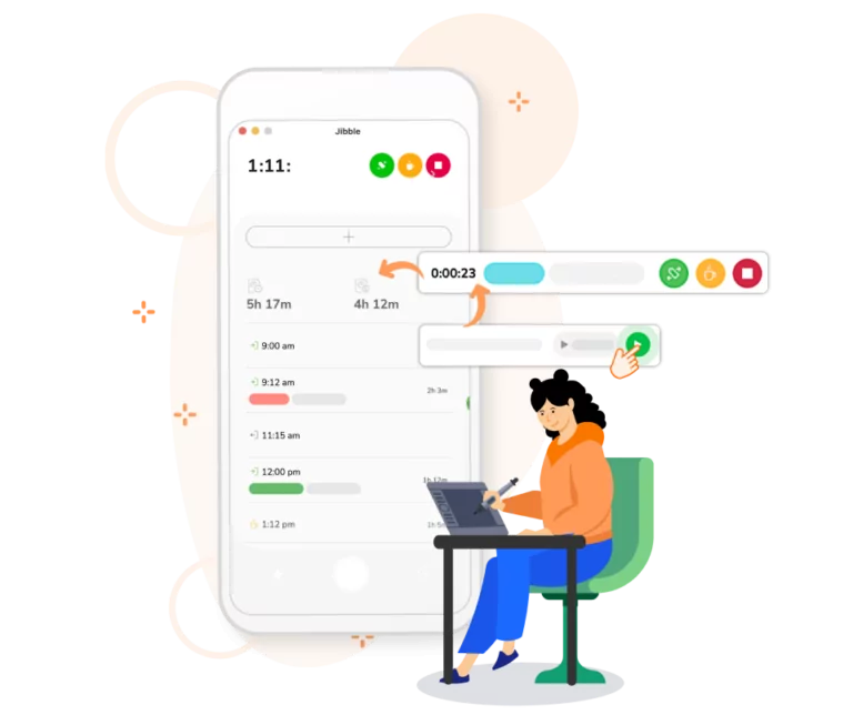 Time tracking data on mobile synced straight to timesheets.