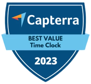 Jibble award for Capterra for Best Value for Time Clock.