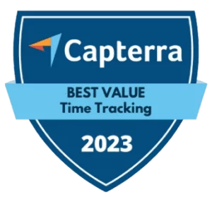Jibble award for Capterra for Best Value for Time Tracking.