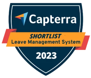 Jibble shortlist award for Capterra for Leave Management System.