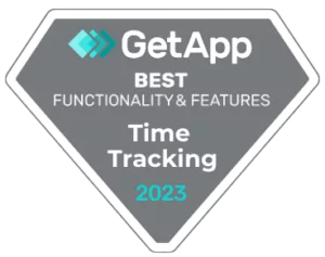 Jibble award for GetApp for Best Functionality and Features; Time Tracking.