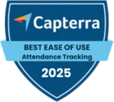 Capterra - Best Ease of Use (Attendance Tracking) 2025 Capterra - Best Ease of Use (Attendance Tracking) 2025