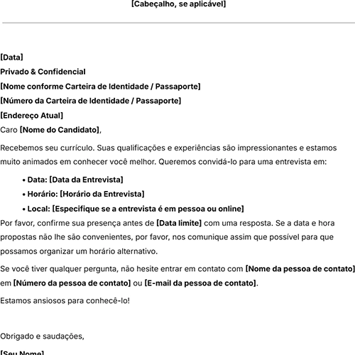 ícone modelo de carta-convite para entrevista