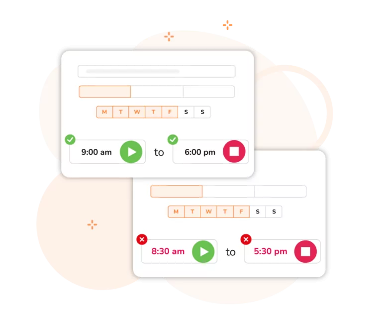 Setting custom work schedules and work hour limits for employees.