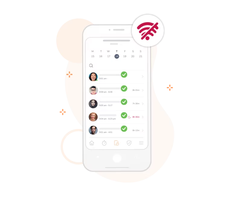 Tracking team attendance on mobile even without the internet.