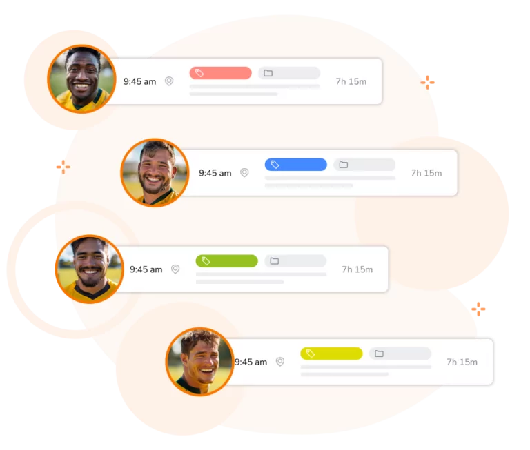 Assigning roles and app permissions to rugby team members.