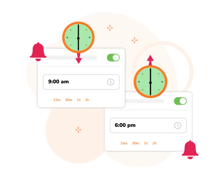 Location and time based attendance reminders.