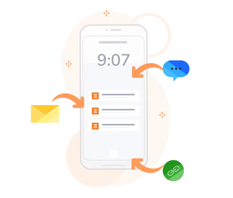 Onboarding teams via SMS, emails, or links.