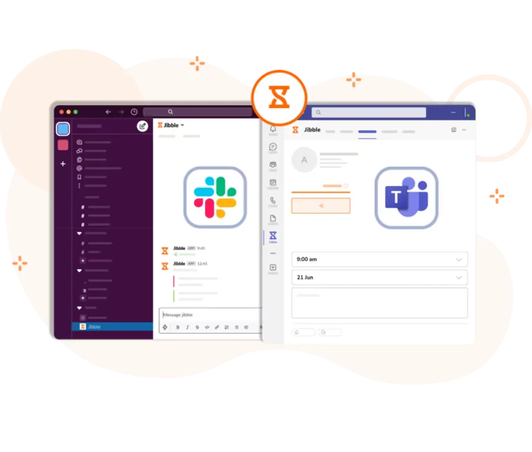 Microsoft Teams und Slack-Integrationen für die Zeiterfassung