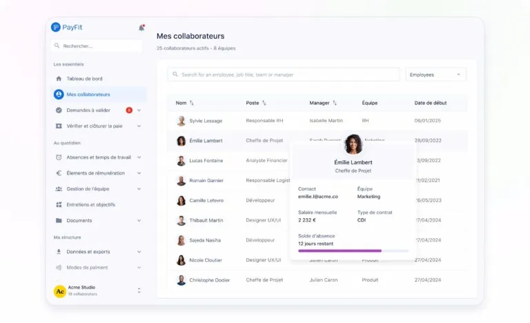 Gestion du personnel PayFit