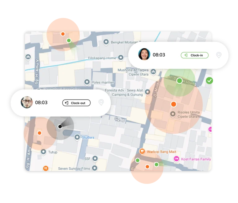 clock in dan out pakai lokasi geofence