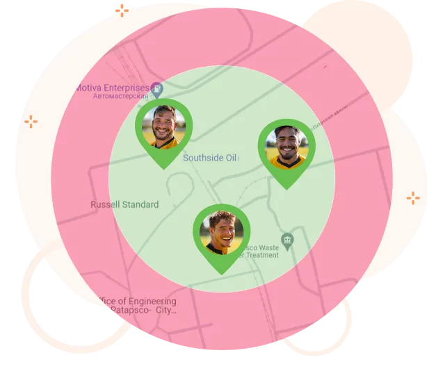 A virtual boundary set around rugby practice locations.