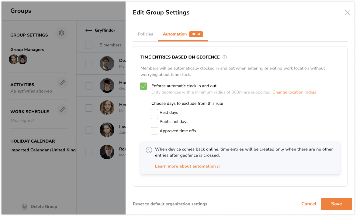 Enabling geofence automation for specific groups (1)