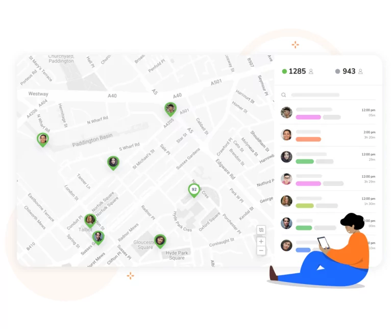 Localizzazione in tempo reale dei collaboratori.