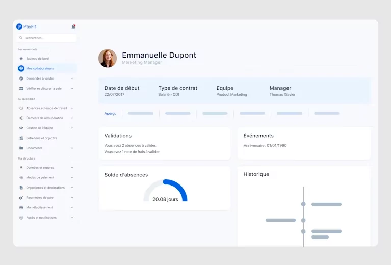 Accessibilité pour les employés Payfit