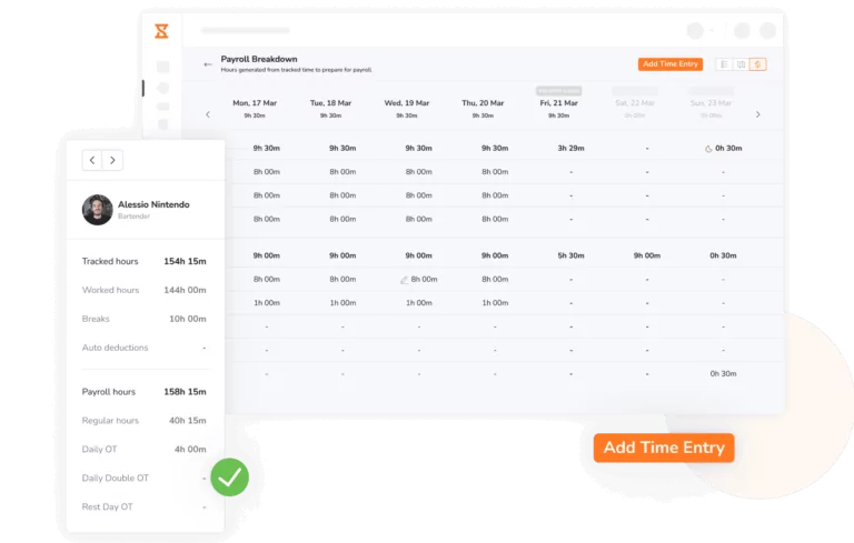 Ore lavorate automaticamente aggiornate nei timesheet.